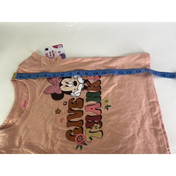 Disney Minnie Mouse Give Thanks Short Sleeve Tee T-Shirt Top Girls Size 6 - Picture 5 of 5
